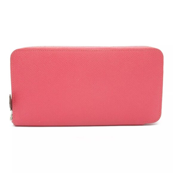 HERMES Azap SilkIn long Around zipper wallet X Epsom leather Rose azalee SHW - Picture 3 of 13